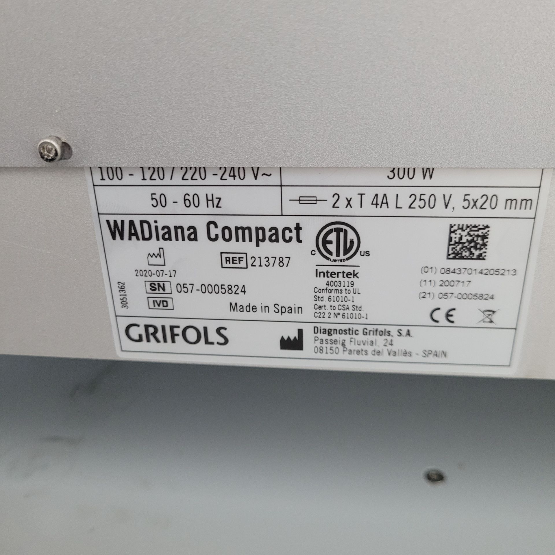 Used 2020-Grifols - Wadiana Compact-Immunology Analyzer - Immunoassay Systems, photo 12