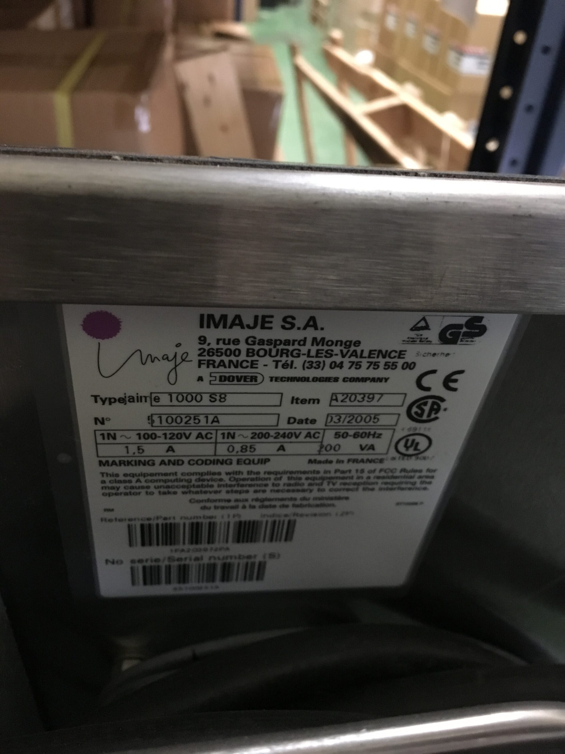 Used Imaje e1000 S8 - Labeling Machines, photo 7