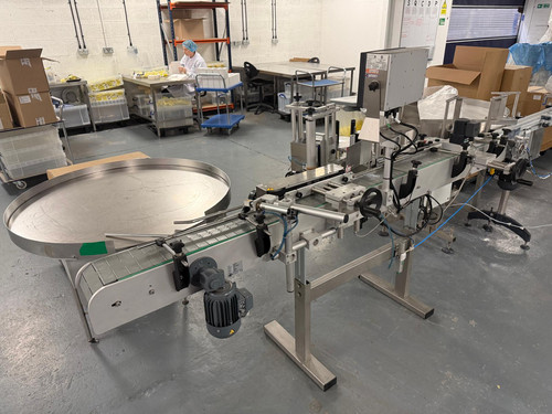 Used Atwell Wrap-Around Label Applicator, Rotary Collection Table & Markem X45 Printe - Labeling Machines, photo 4