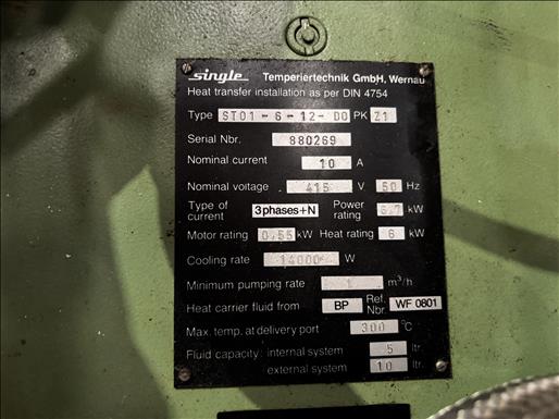 Used Single ST01 Thermal Oil Temperature control unit - Temperature Controllers & Thermostats, photo 4