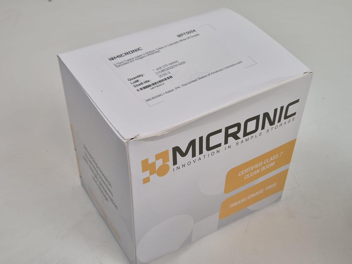 New Micronic 0.75ml Tracker Tubes V Bottom MP75054 - Lab Organisation & Storage, photo 1