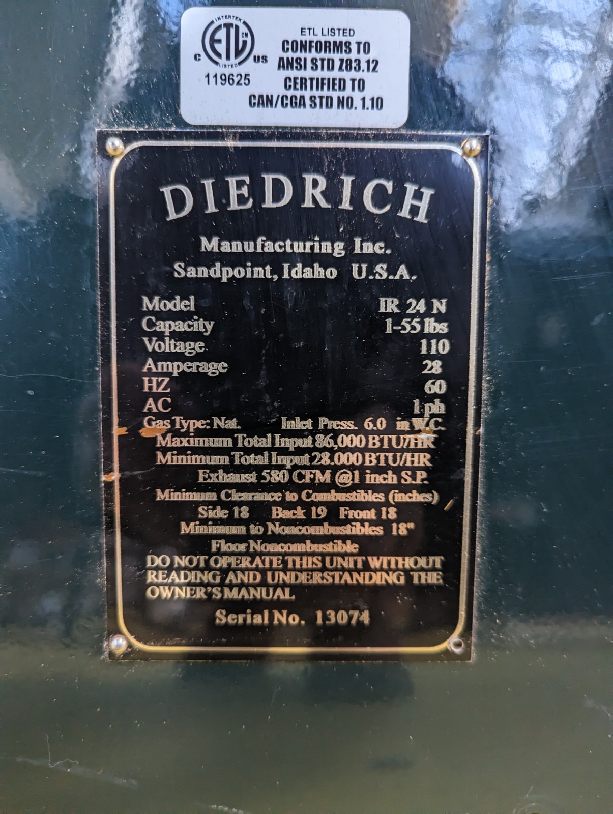 Used Diedrich IR-24 - Roasters, photo 8