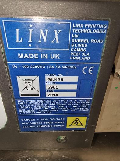 Used Linx 5900 inkjet printer - Labelling & Printing Systems, photo 4