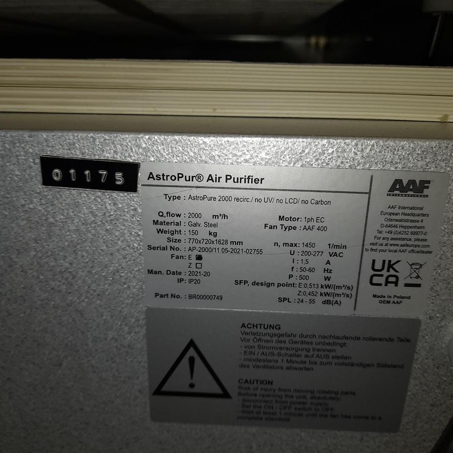 Used AAF International Air Purifier - Air Filtration and Purification, foto 9