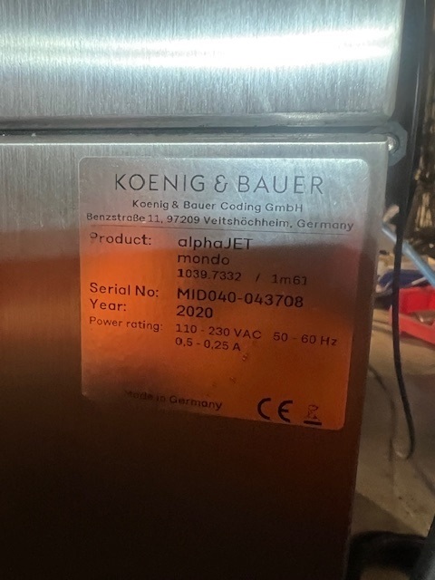 Used Alpha Jet Ink Jet Printer - Labeling Machines, photo 5
