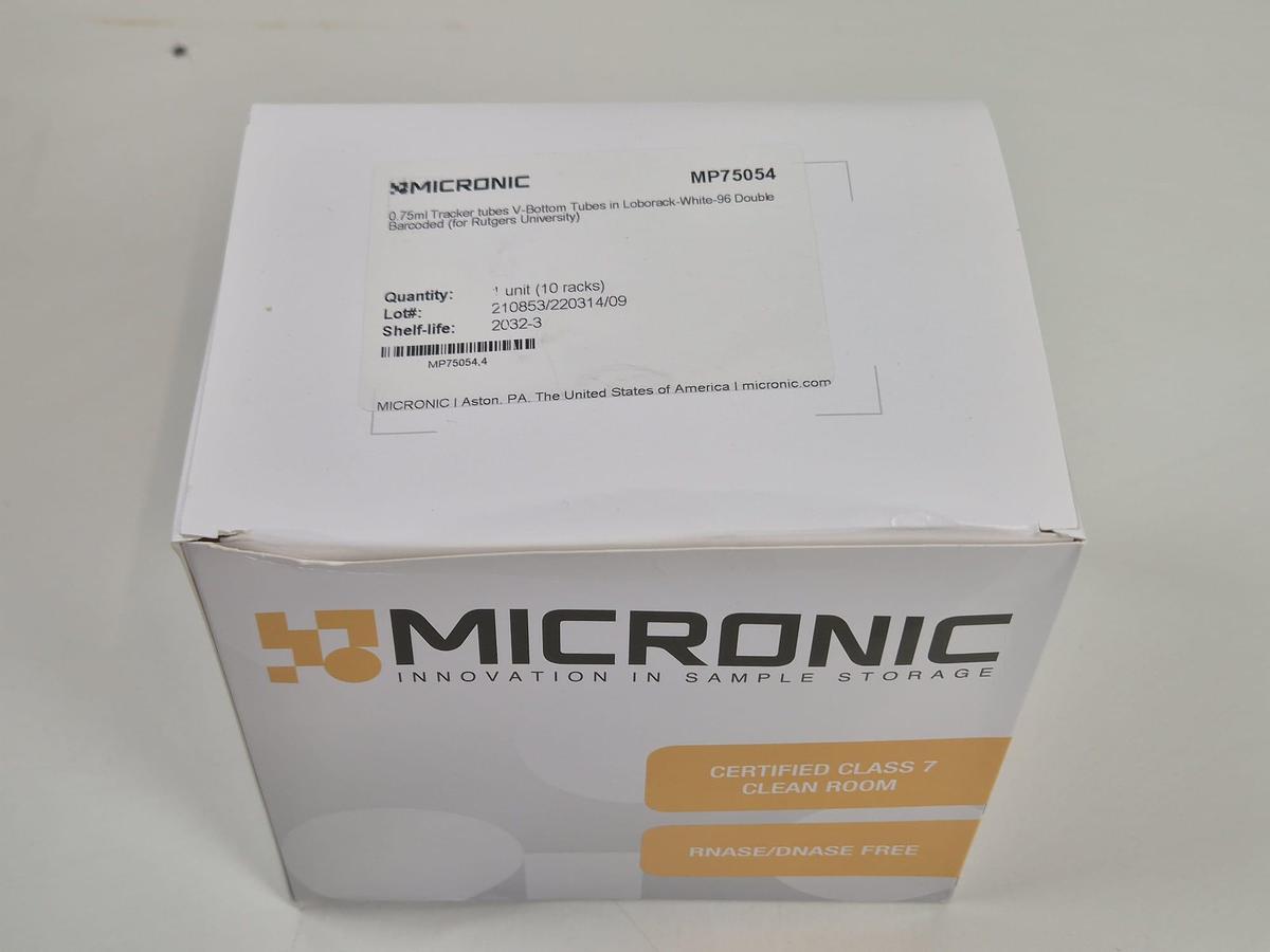 New Micronic 0.75ml Tracker Tubes V Bottom MP75054 - Lab Organisation & Storage, photo 3