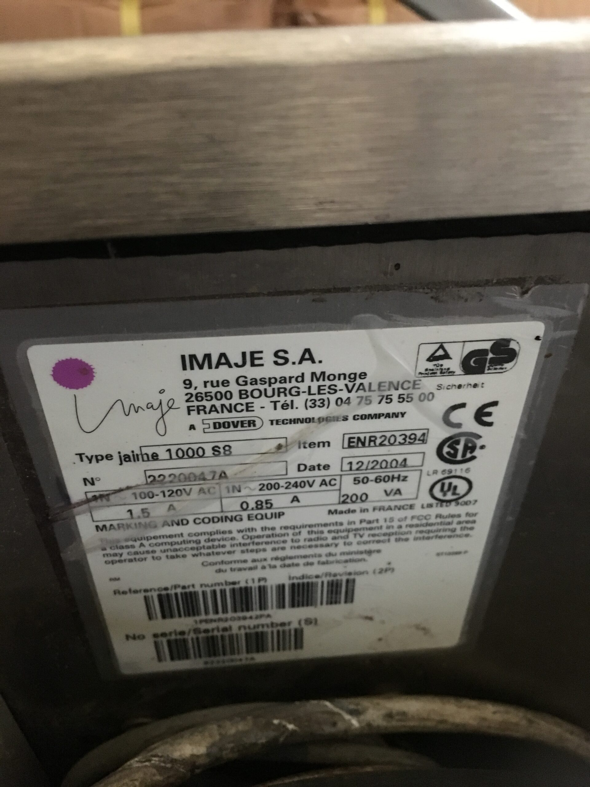 Used Imaje e1000 S8 - Labeling Machines, photo 9