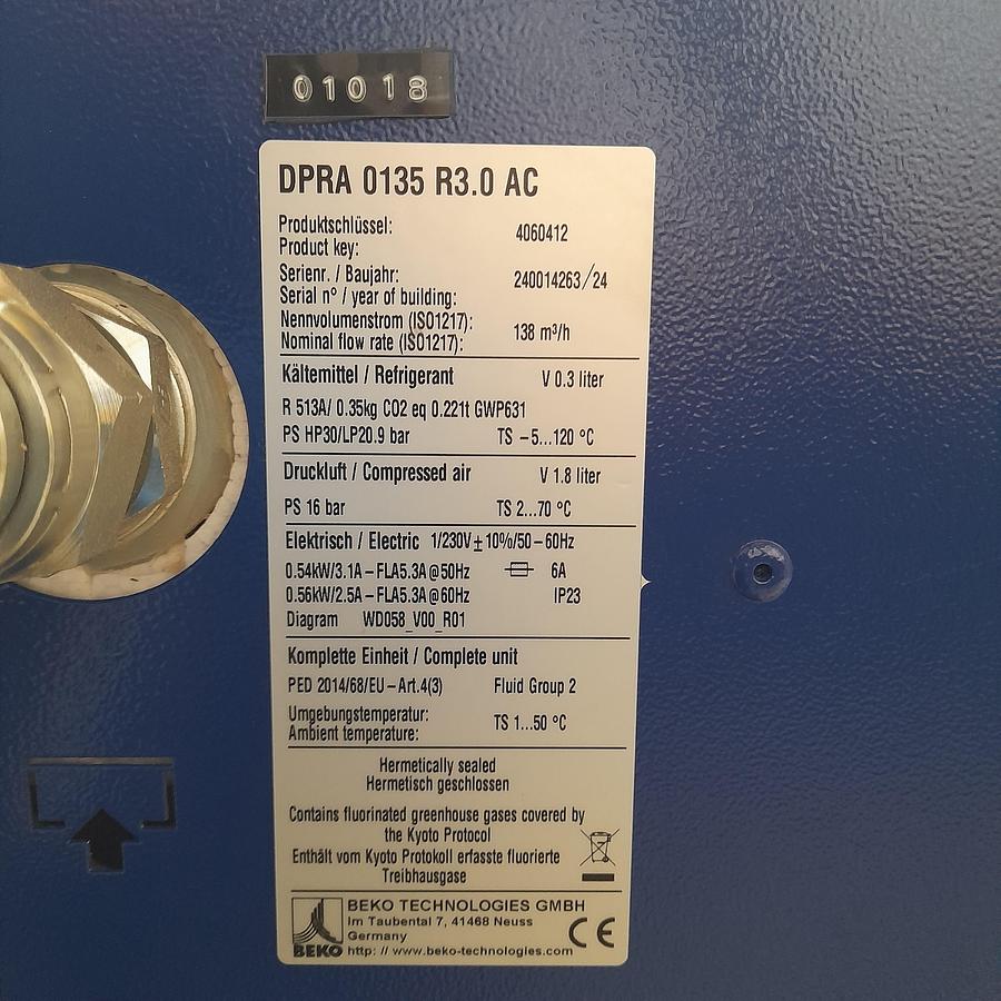 Used Beko Refrigeration Air Dryer - Chillers & Recirculating Coolers, photo 5