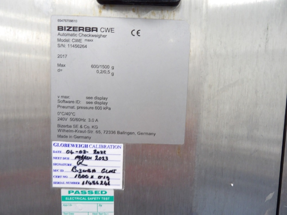 Used Bizerba CWE Maxx Automatic Checkweigher - Checkweighers, photo 7