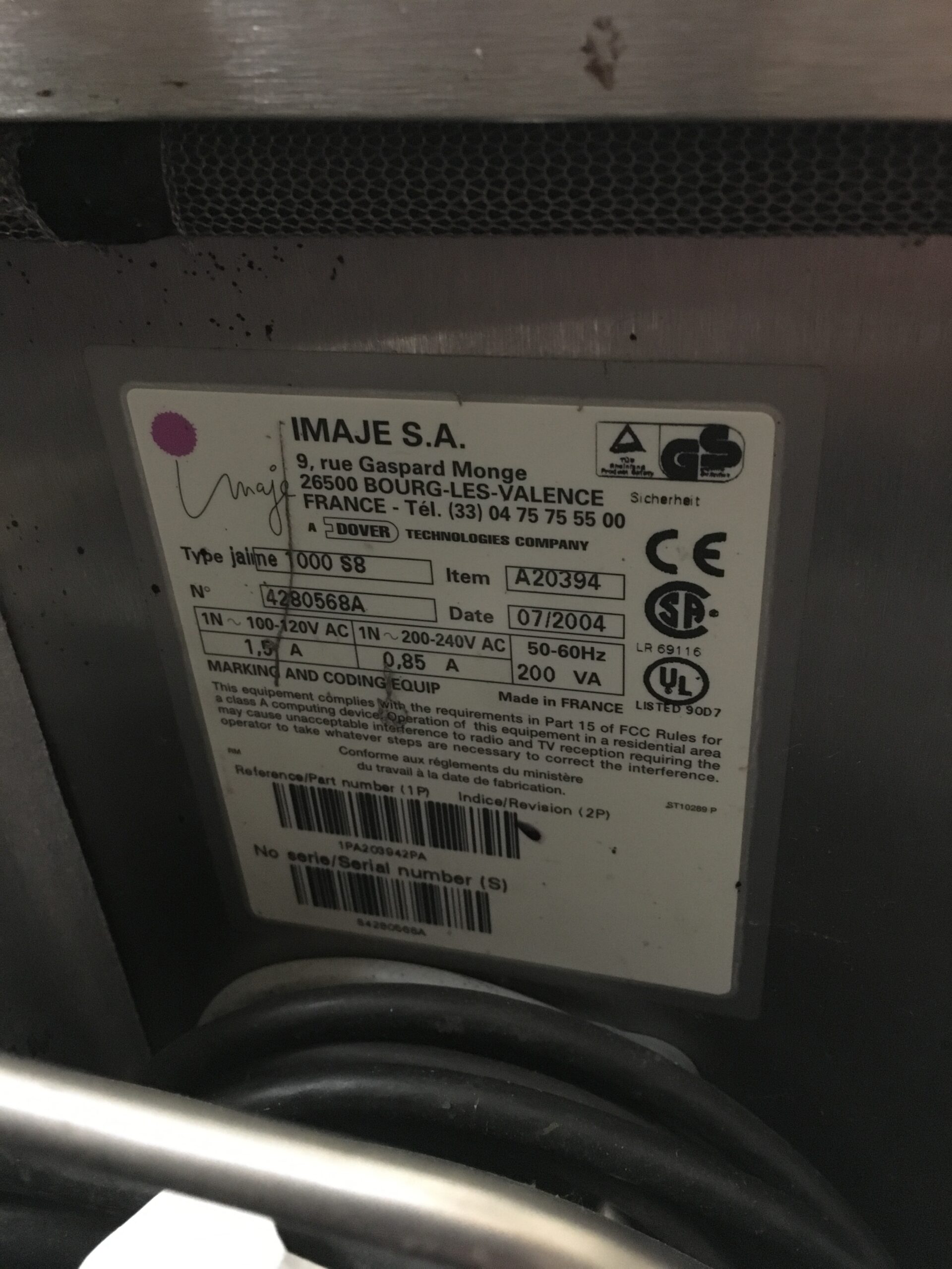 Used Imaje e1000 S8 - Labeling Machines, photo 2